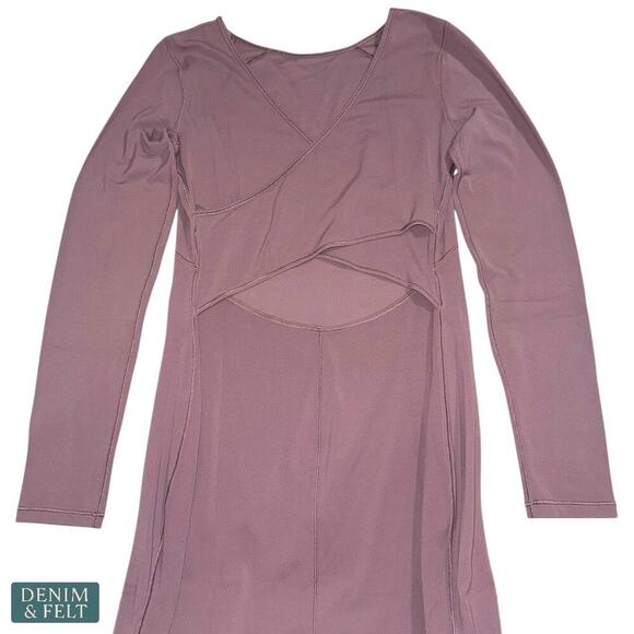 Lululemon All Yours Long Sleeve Bodycon Dress Purple Peekaboo Back Size 4 - Picture 4 of 13